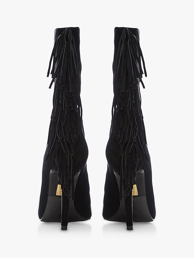 Moda in Pelle Oliivia Suede Fringe Ankle Boots, Black
