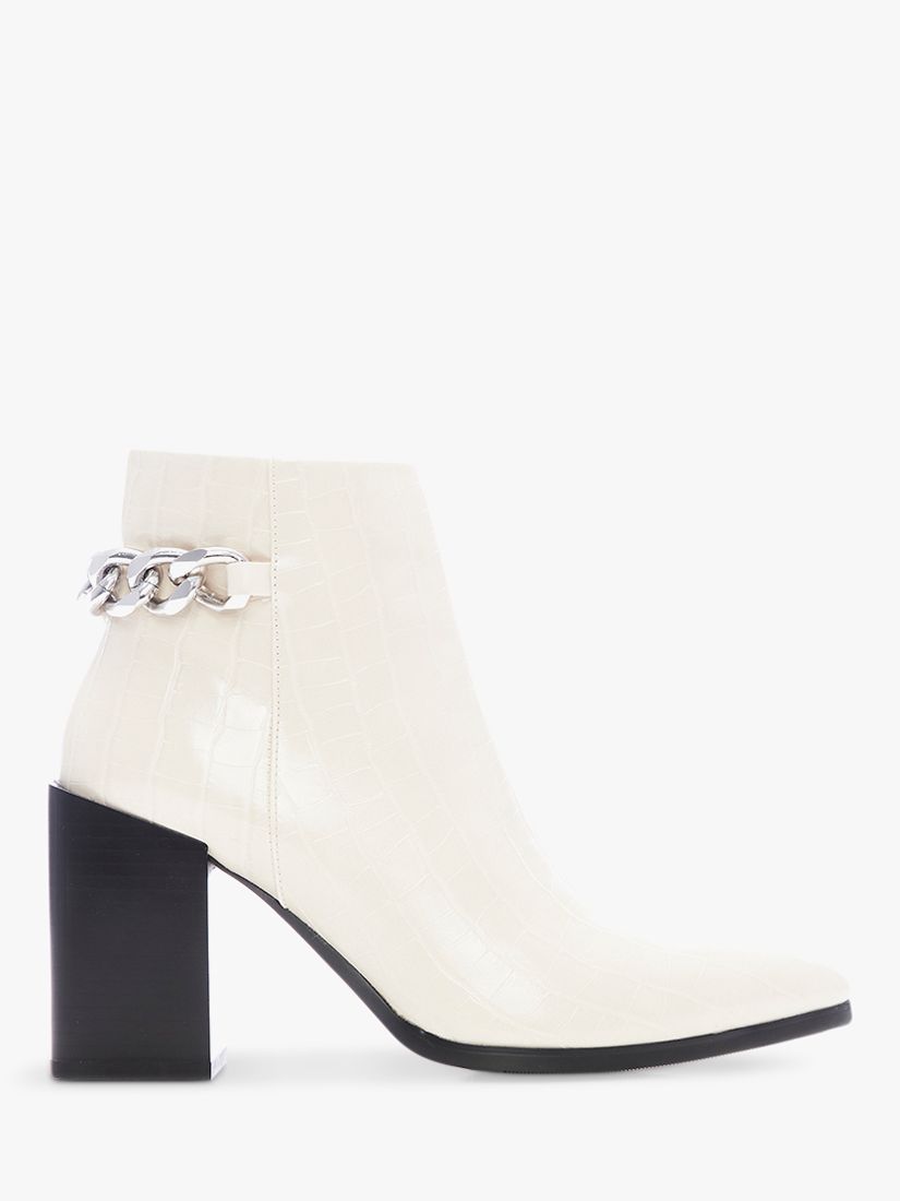 Moda in Pelle Bailie Leather Heeled Ankle Boots, Cream, 3