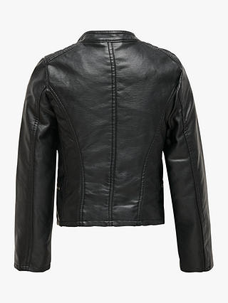 ONLY Kids' Konfreya Faux Leather Biker Jacket, Black