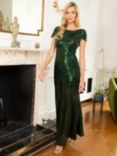 HotSquash Sequin Maxi Dress, Green