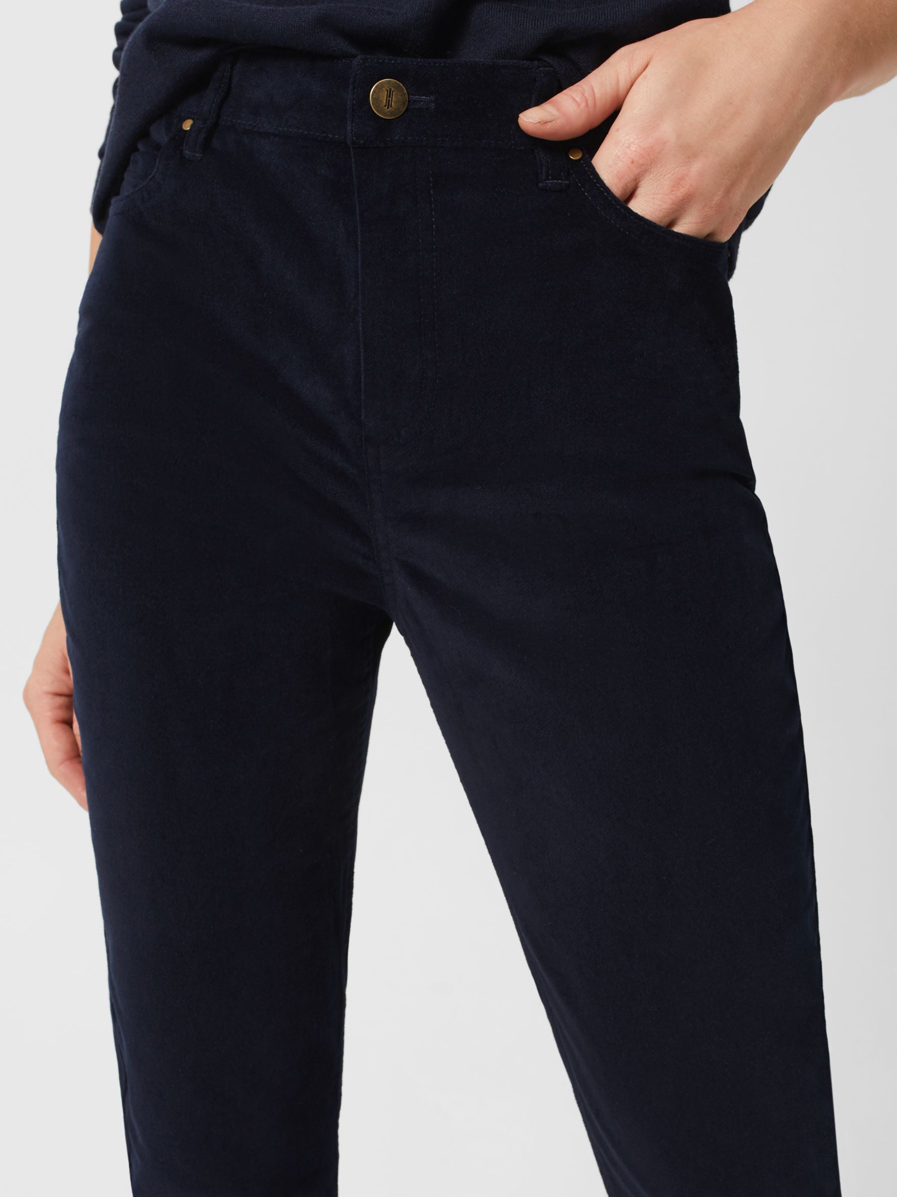Hobbs Gia Velvet Skinny Jeans, Navy, 6