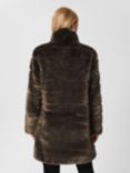 Hobbs Ros Faux Fur Coat, Dark Charcoal, Dark Charcoal