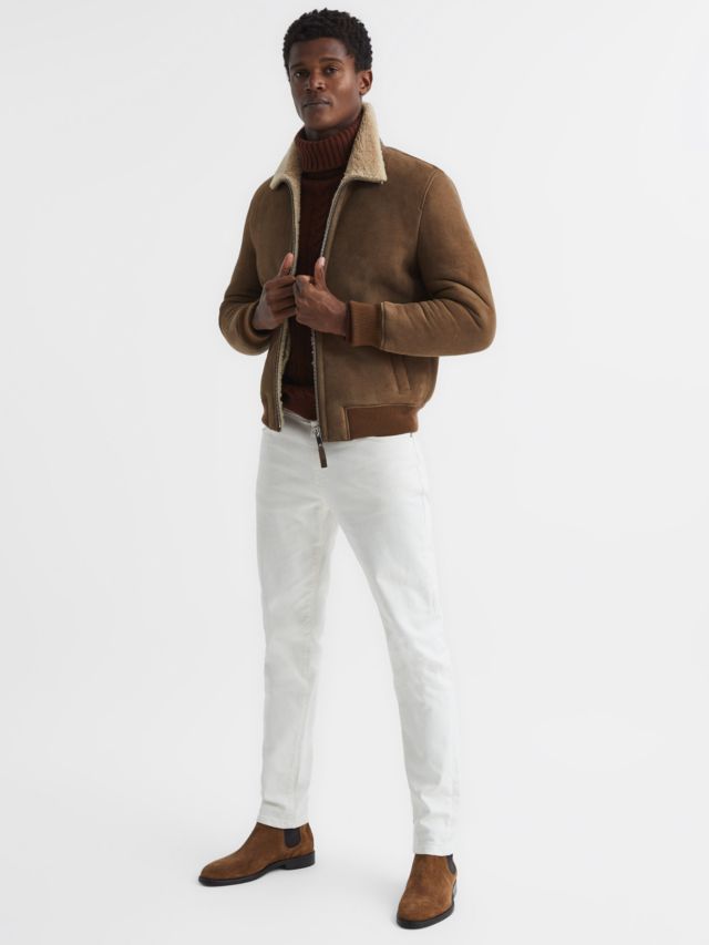 Reiss mens sale shearling jacket