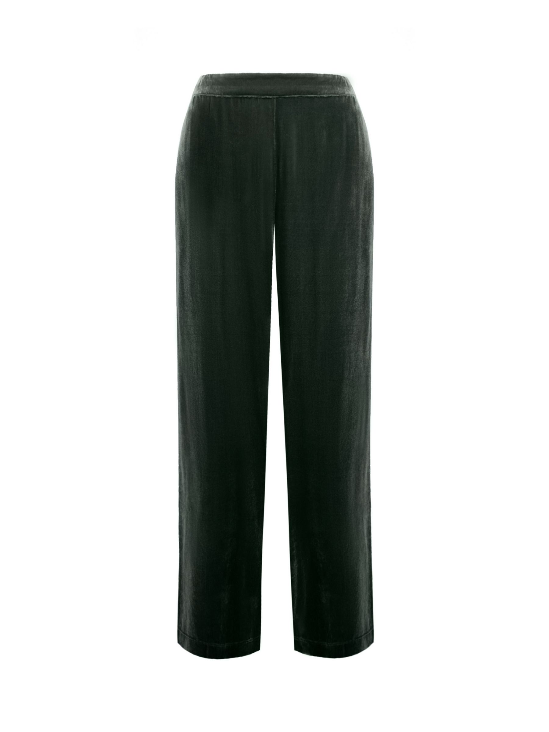 NRBY Thea Silk Blend Velvet Trousers, Peacock Blue, Midnight at
