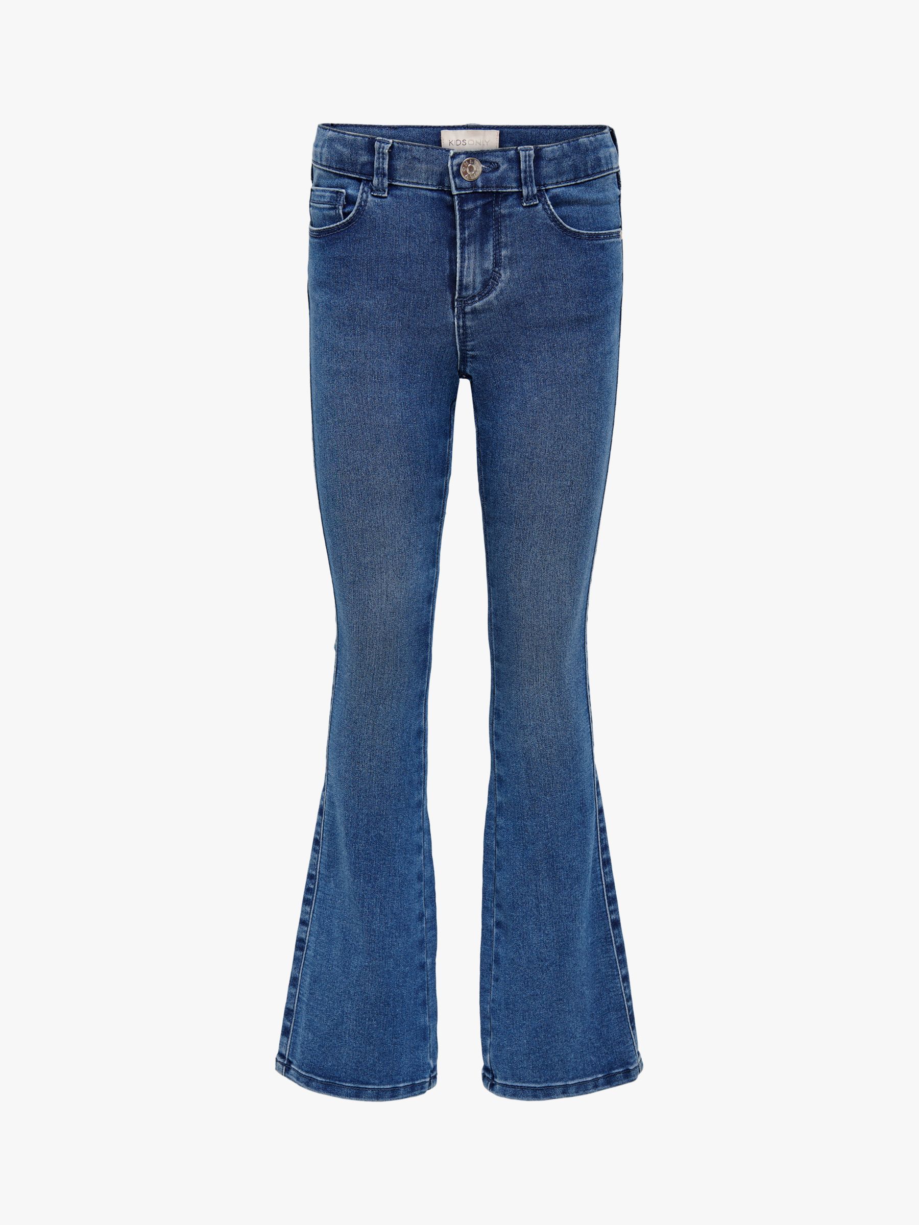 Buy ONLY Kids' Konroyal Skinny Flare Jeans, Med Blue Denim Online at johnlewis.com
