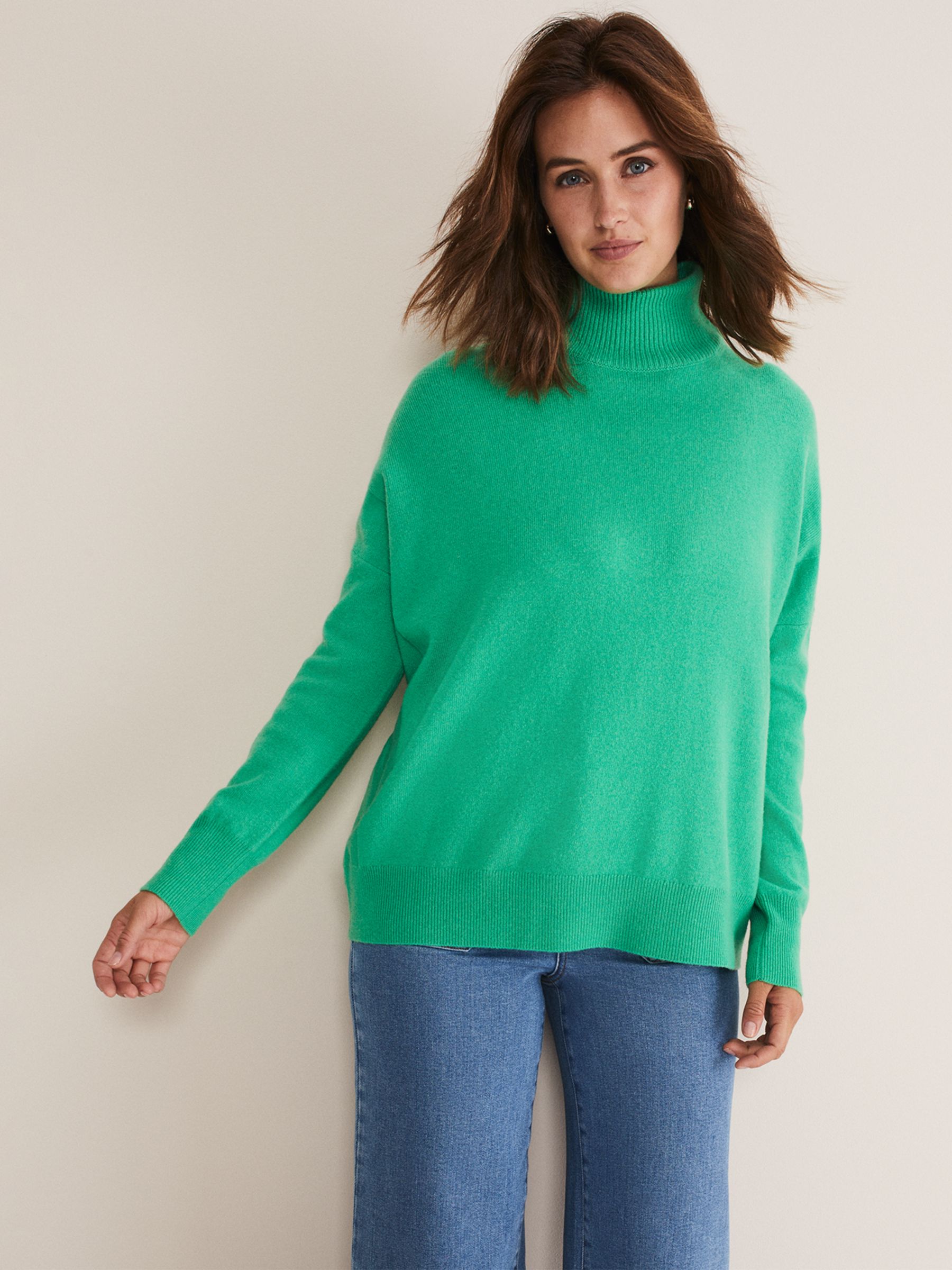 Buy Phase Eight Jemima Wool Cashmere Blend Jumper, Bright Green Online at johnlewis.com