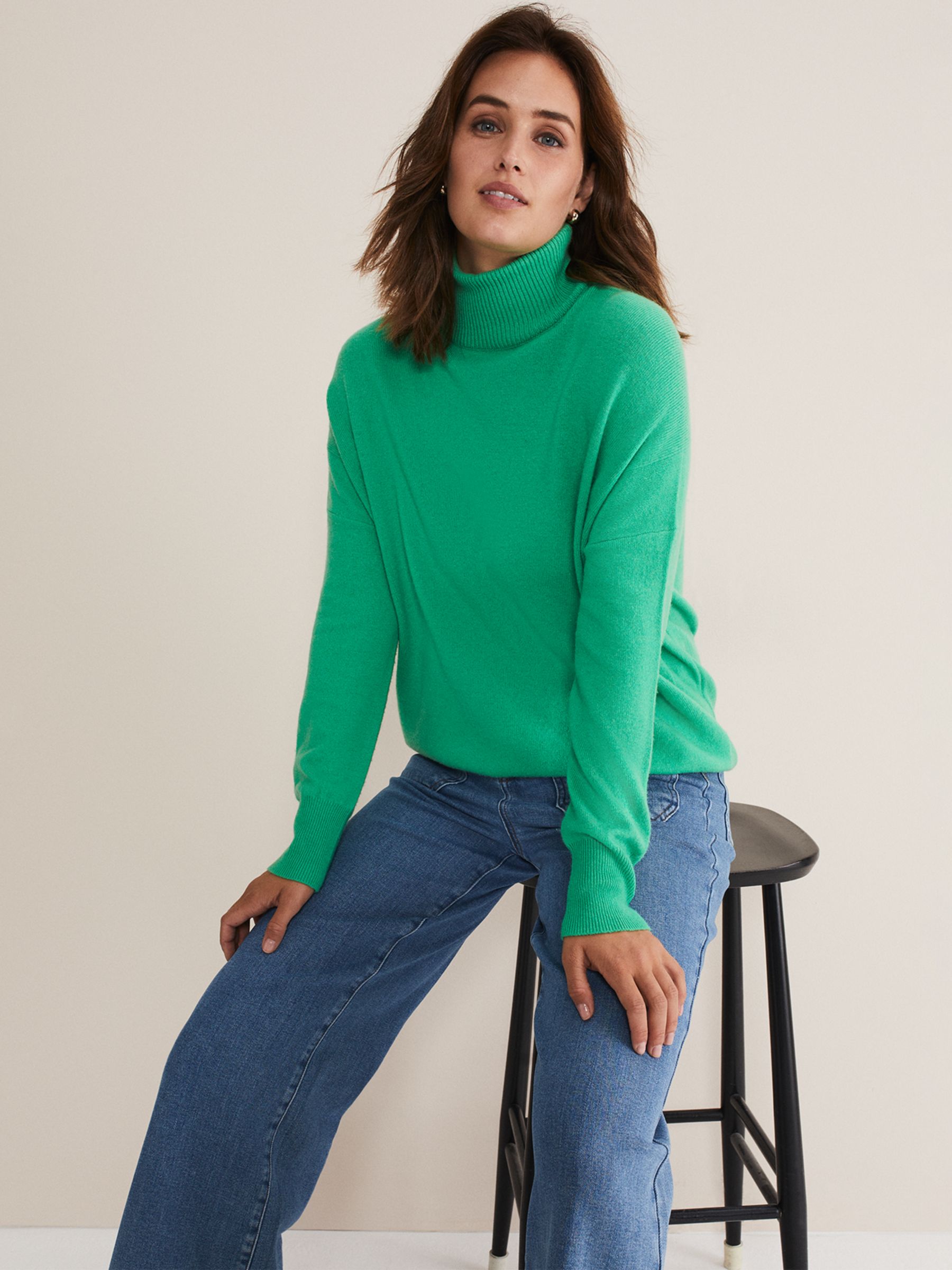 Buy Phase Eight Jemima Wool Cashmere Blend Jumper, Bright Green Online at johnlewis.com
