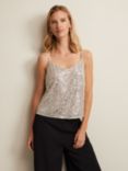 Phase Eight Ivy Sequin Camisole Top, Oyster