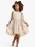 Angel & Rocket Kids' Delicate Print Charlotte Dress, Ivory, Ivory