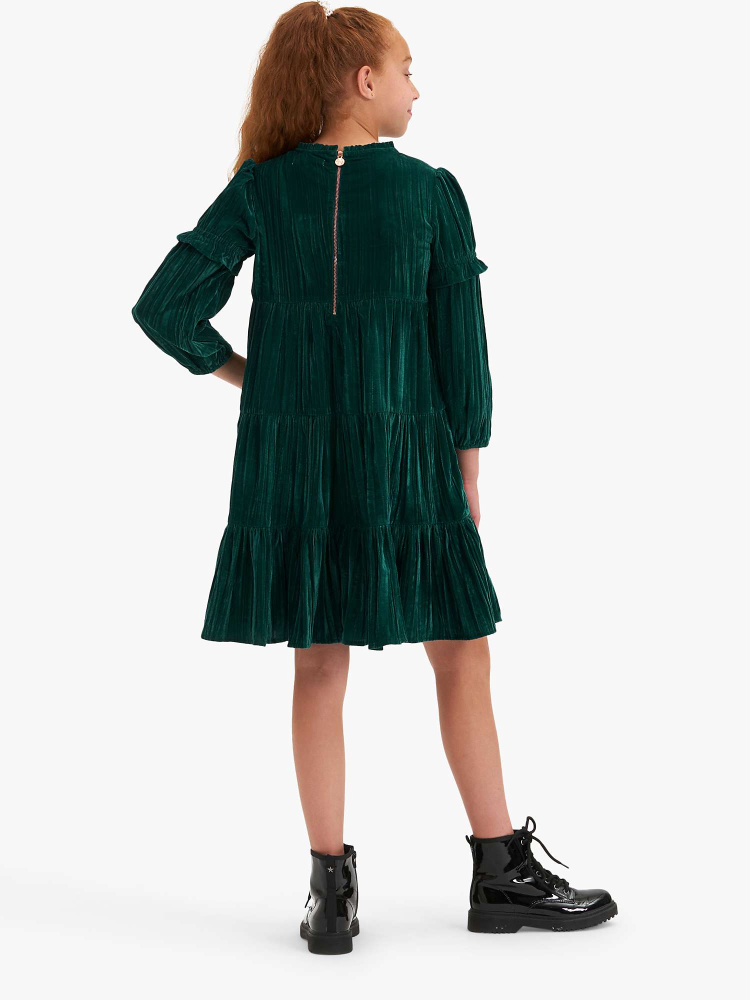 Buy Angel & Rocket Kids' Adalyn Velvet Tiered Party Dress Online at johnlewis.com