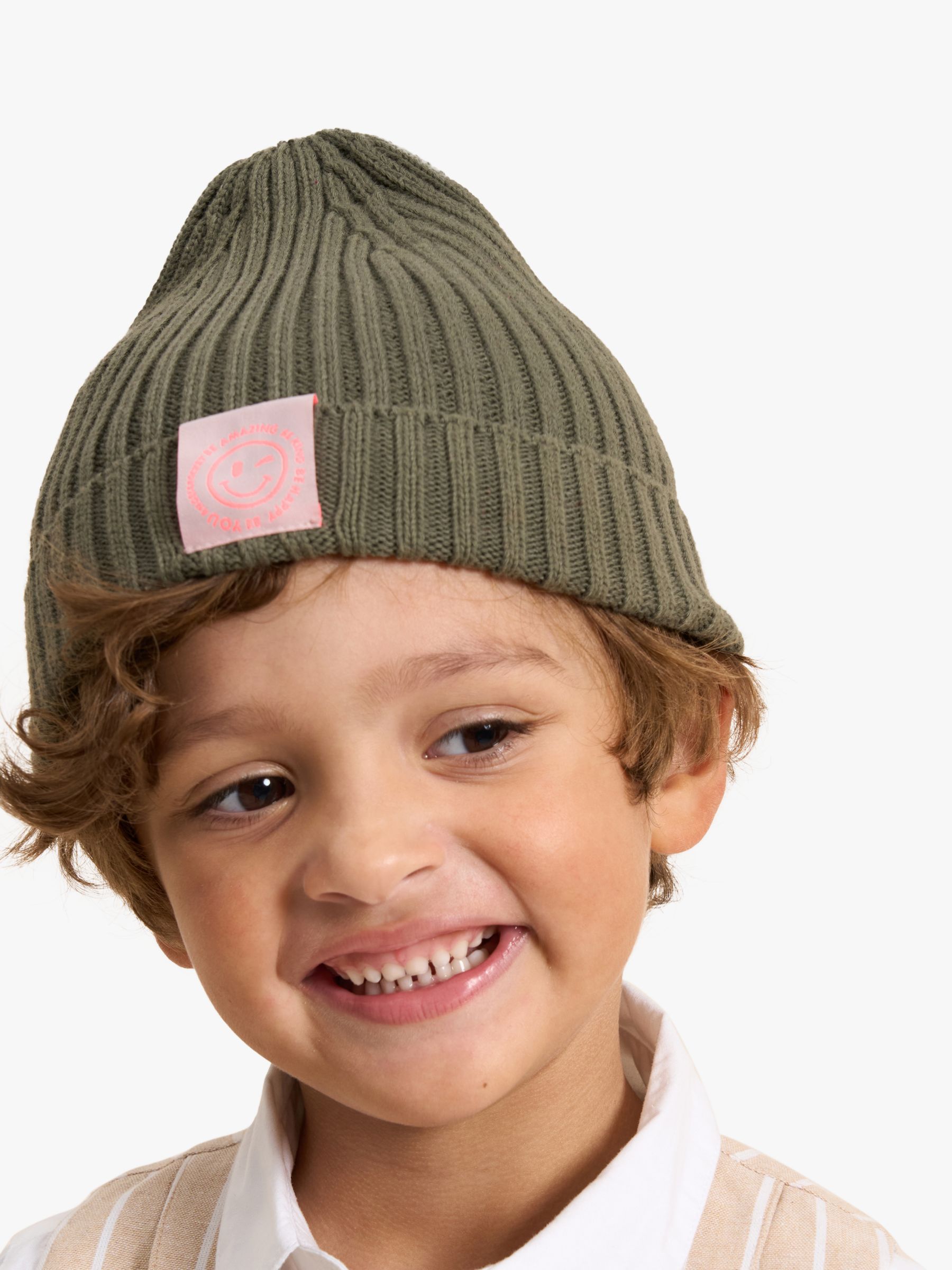 Angel & Rocket Kids' Beanie Hat, Khaki, 3-6 years