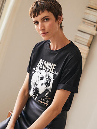 Mint Velvet Graphic T-Shirt, Black