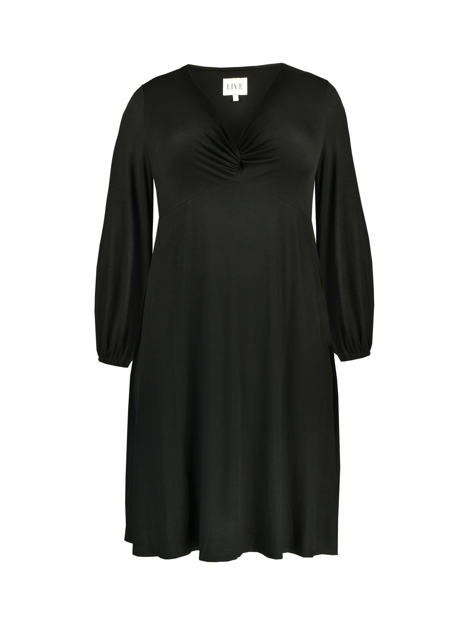 Live Unlimited Twist Front Jersey Dress, Black at John Lewis & Partners