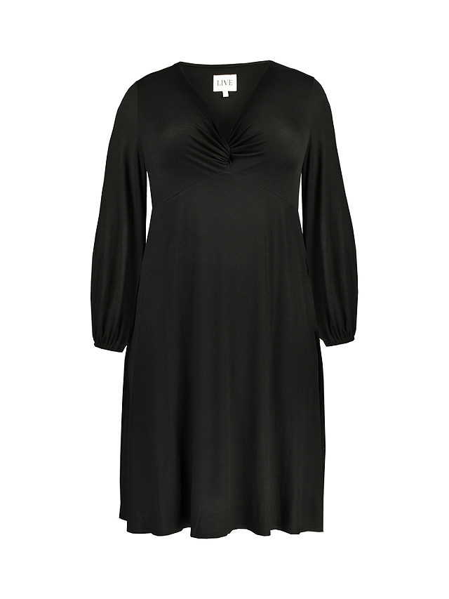 Live Unlimited Twist Front Jersey Dress, Black, 12