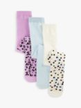 John Lewis Baby Organic Cotton Rich Leopard Tights, Pack of 3