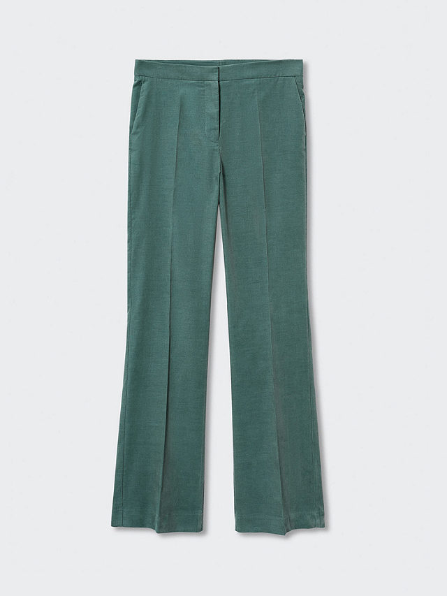 Mango Higalia Micro Corduroy Trousers, Turquoise, 4