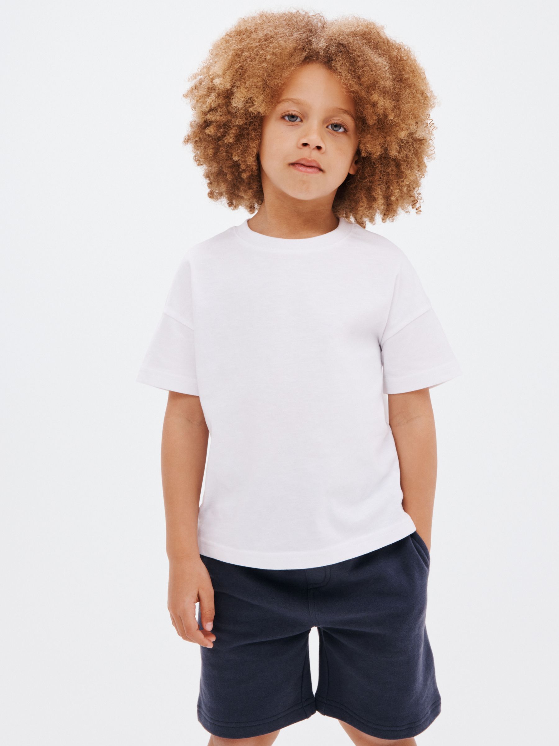 John Lewis ANYDAY Kids' Plain Cotton Short Sleeve T-Shirt, White, 12 years