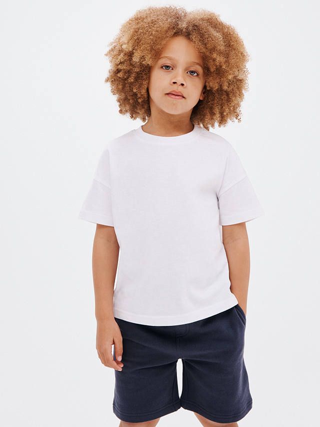 John Lewis ANYDAY Kids' Plain Cotton Short Sleeve T-Shirt, White