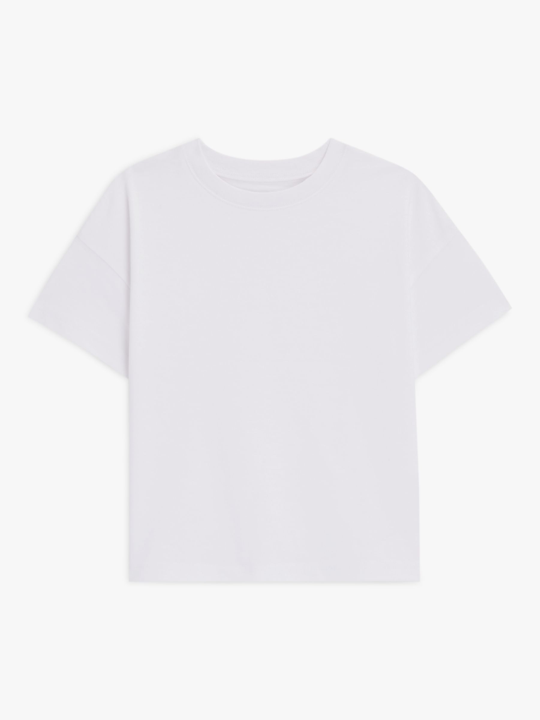 John Lewis ANYDAY Kids' Plain Cotton Short Sleeve T-Shirt, White, 12 years