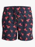 Jack & Jones Kids' Lobster Print Swim Shorts, Navy