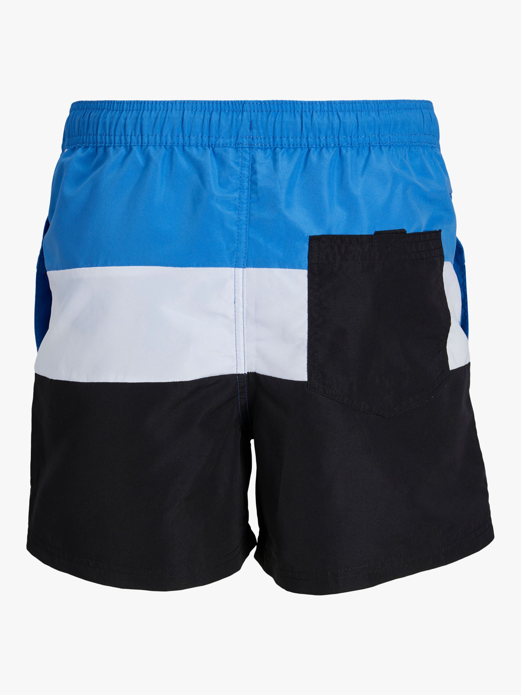 Jack & Jones Kids' Colour Block Swim Shorts, Supersonic Blue at John ...