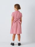 John Lewis School Belted Gingham Checked Summer Dress, Red Mid