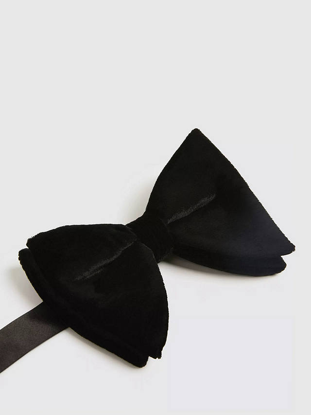 Moss Velvet Floppy Bow Tie, Black