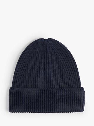 Moss Wool Cashmere Blend Ribbed Beanie Hat