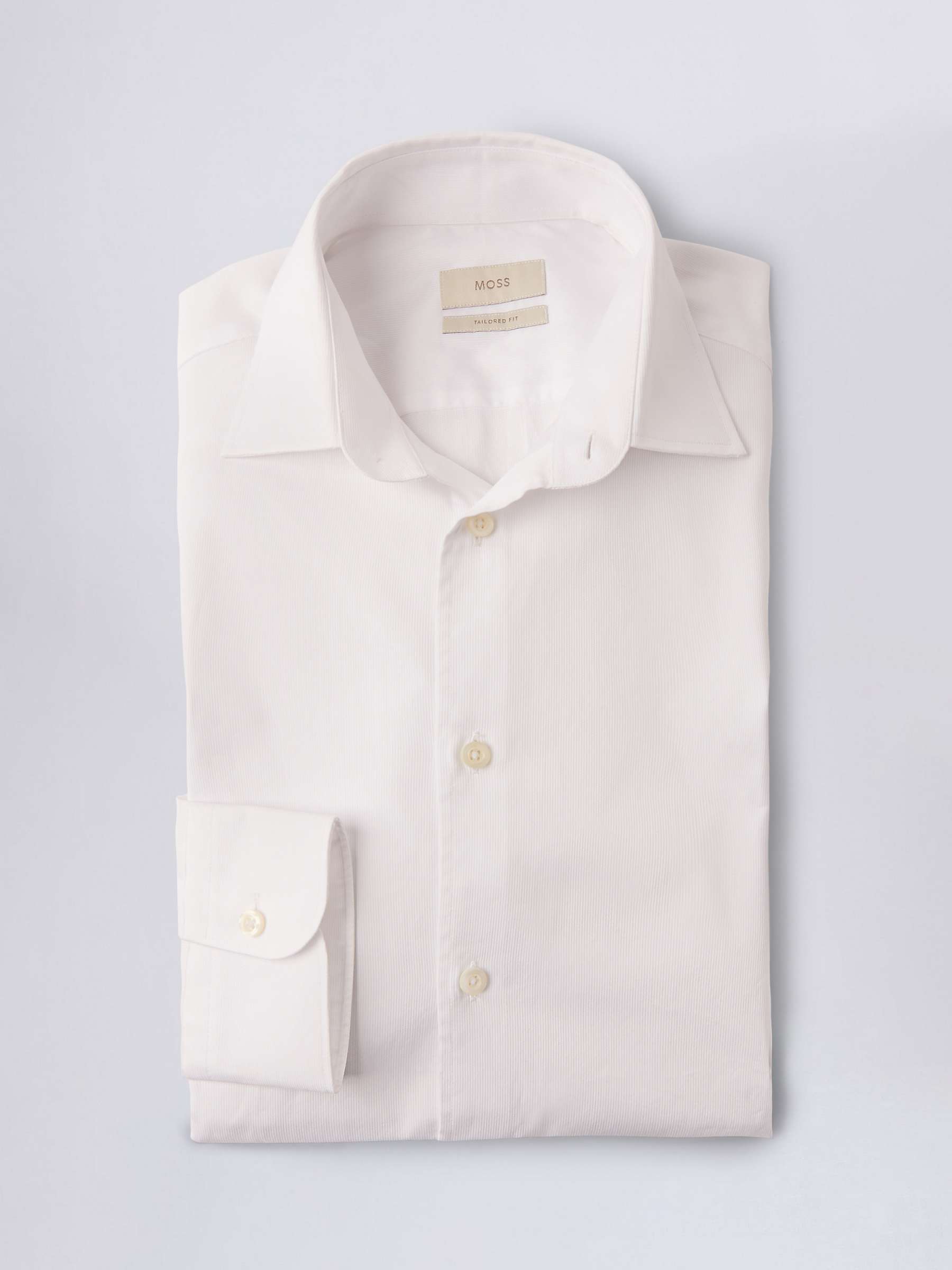 Buy Moss Tailored Fit Piquet Textured Shirt, White Online at johnlewis.com