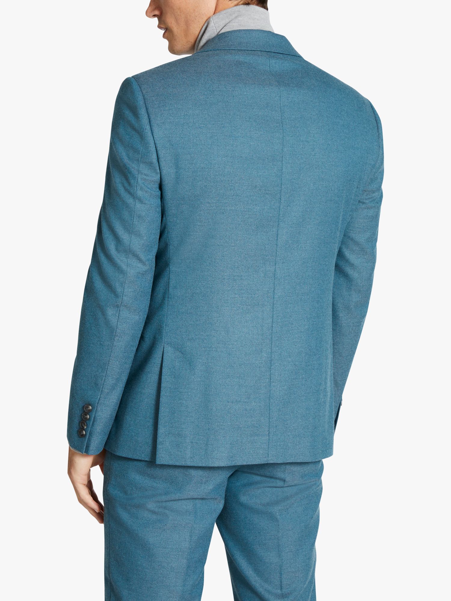 Moss Slim Fit Flannel Suit Jacket, Teal at John Lewis & Partners
