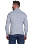 Raging Bull Ribbed Textured Quarter Zip Jumper, Grey Marl