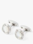 Simon Carter Lifebouy Mother of Pearl Cufflinks, Silver