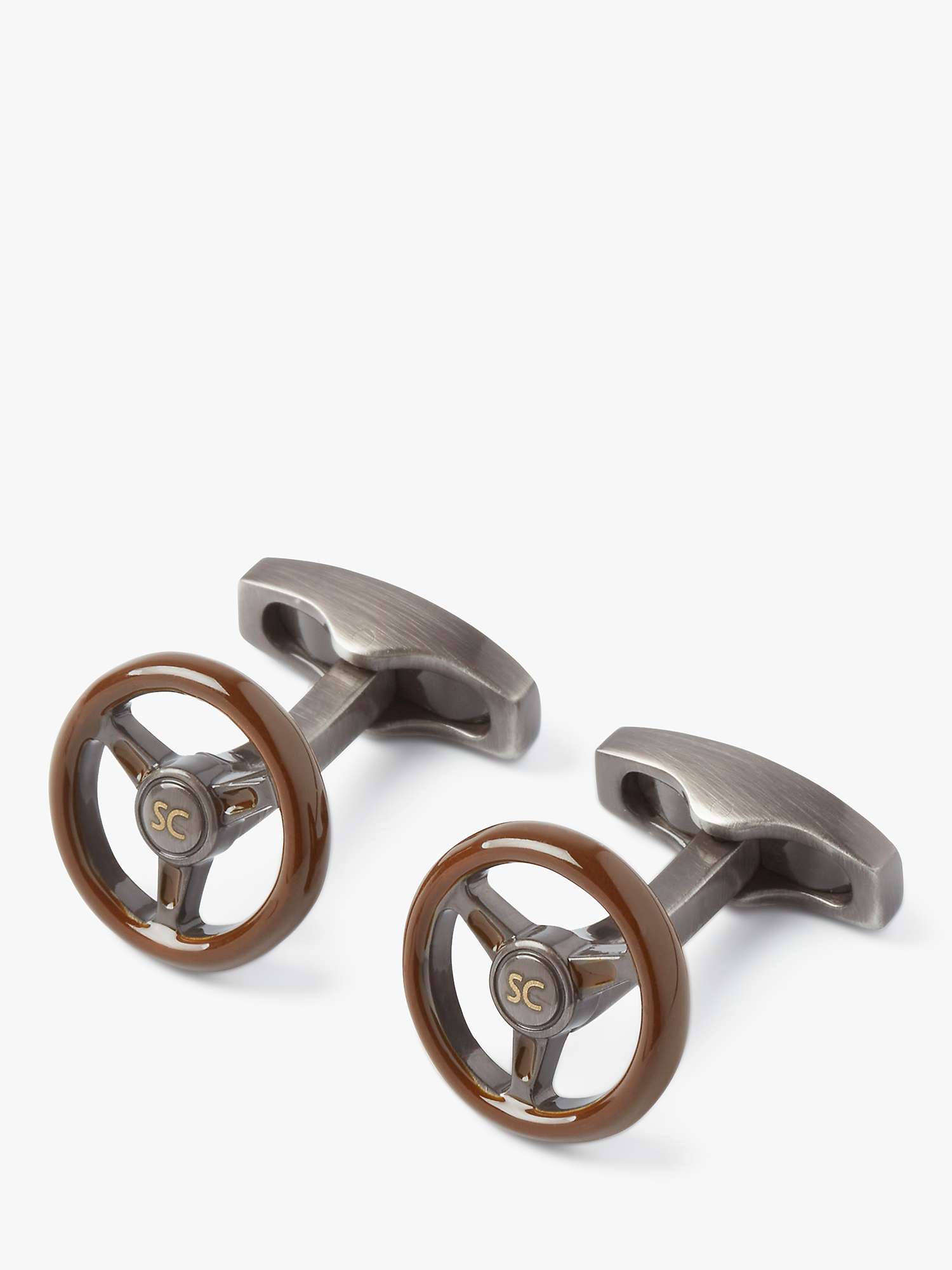 Buy Simon Carter Steering Wheel Cufflinks, Brown Online at johnlewis.com