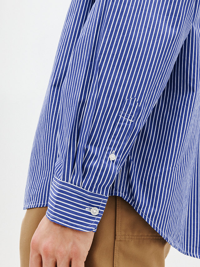 Carhartt WIP Drake Long Sleeve Stripe Shirt, Lazurite/White, S
