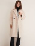 Phase Eight Quinn Crinkle Textured Cocoon Coat, Warm White, Warm White