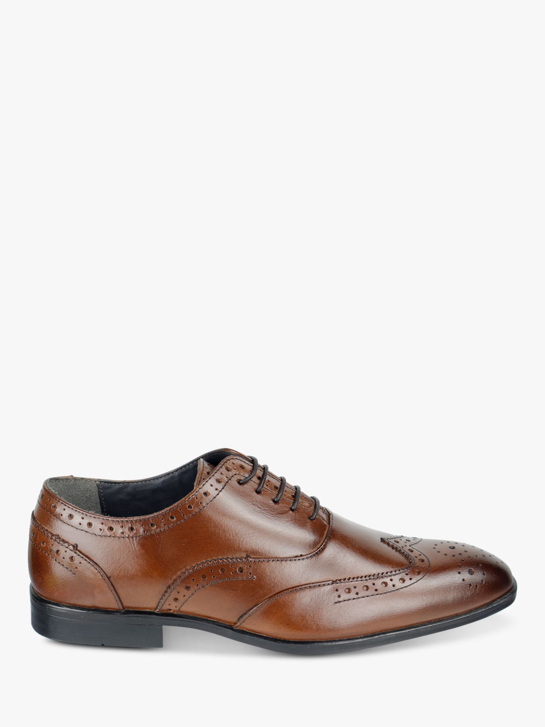 Silver Street London Leather Oxford Brogue Shoes, Brown at John Lewis ...