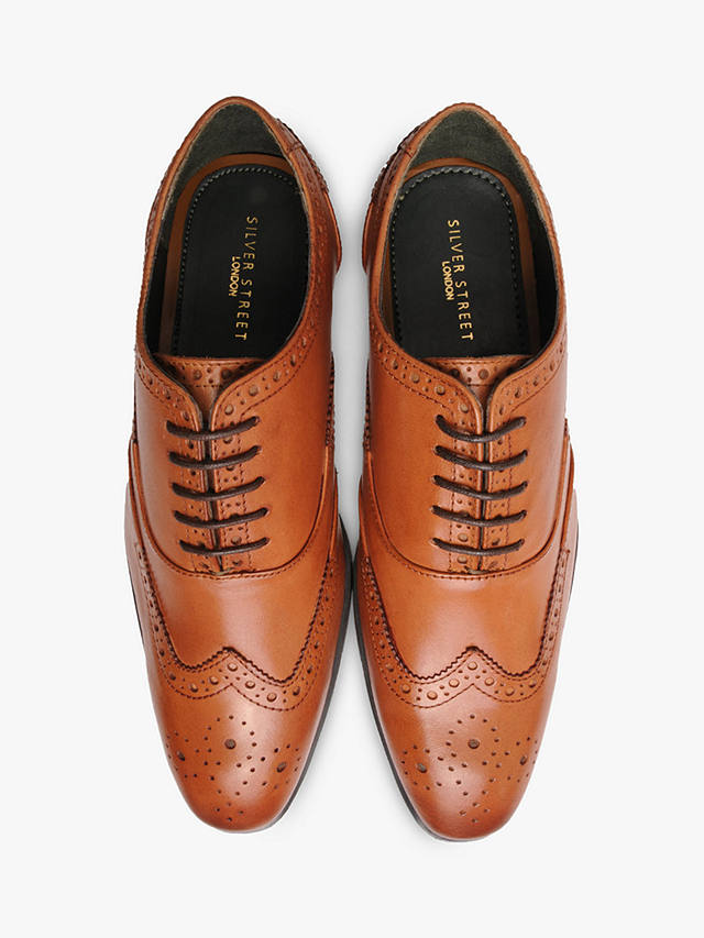 Silver Street London Leather Oxford Brogue Shoes, Tan at John Lewis ...