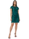 Adrianna Papell Floral Lace Shift Mini Dress, Dark Jade