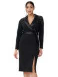 Adrianna Papell Embellished Tuxedo Knee Length Dress, Black
