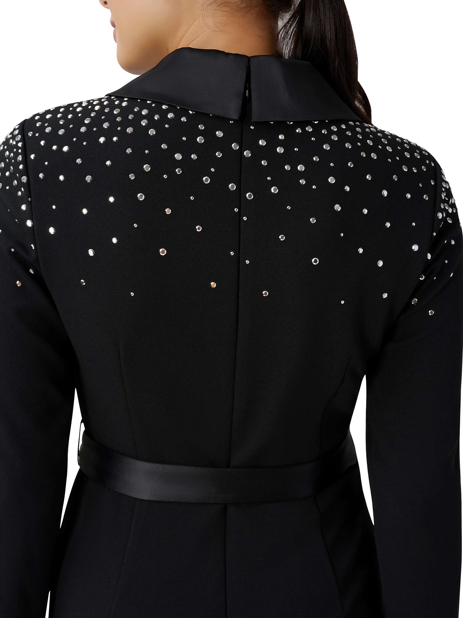 Buy Adrianna Papell Embellished Tuxedo Knee Length Dress, Black Online at johnlewis.com