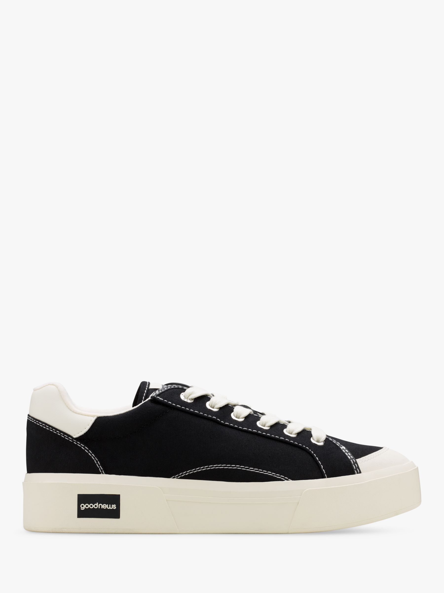 Good News Opal Lace Low-Top Trainers, Black, Black at John Lewis & Partners