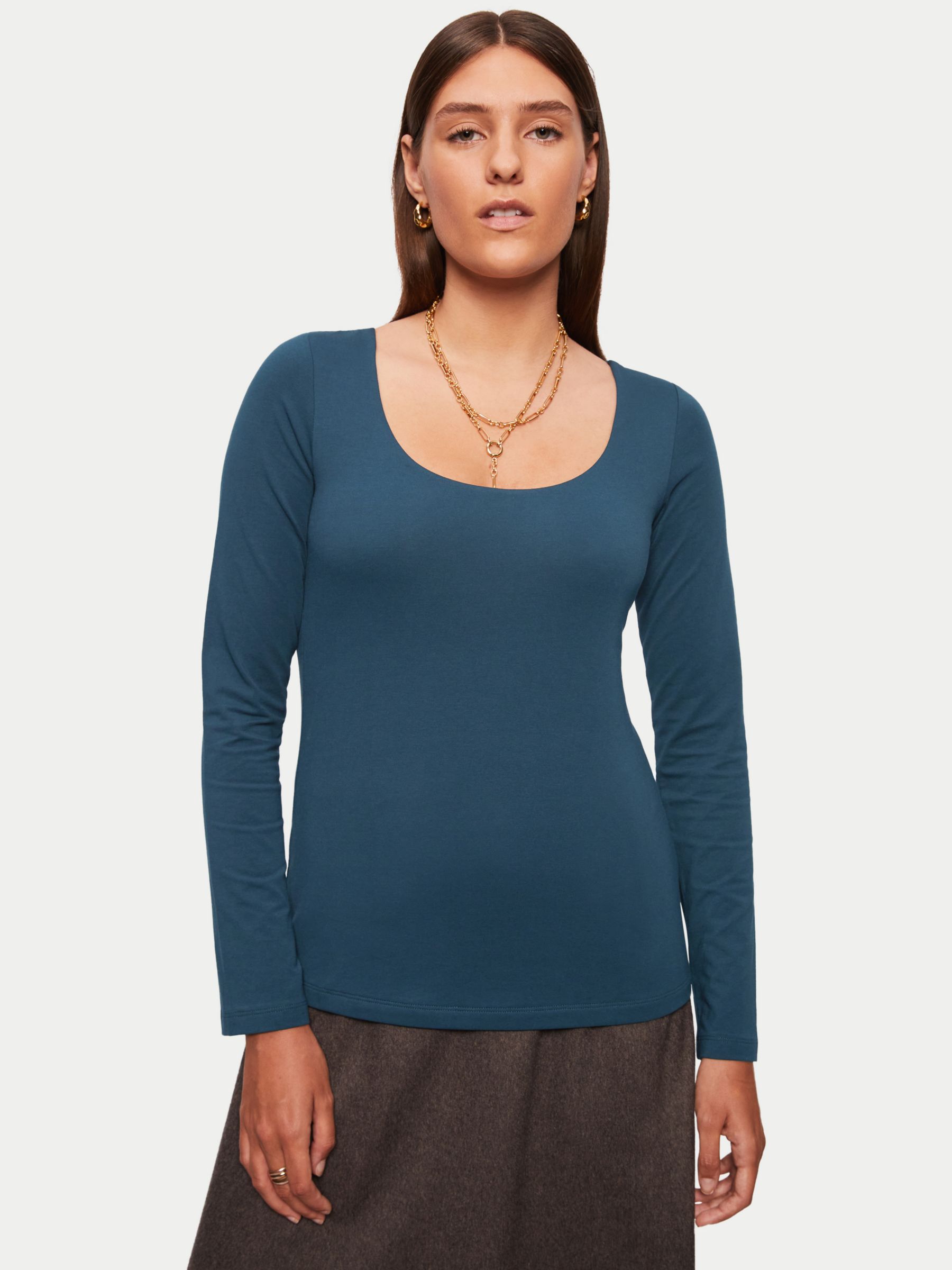 Buy Jigsaw Double Front Ballet Neck Tee Online at johnlewis.com