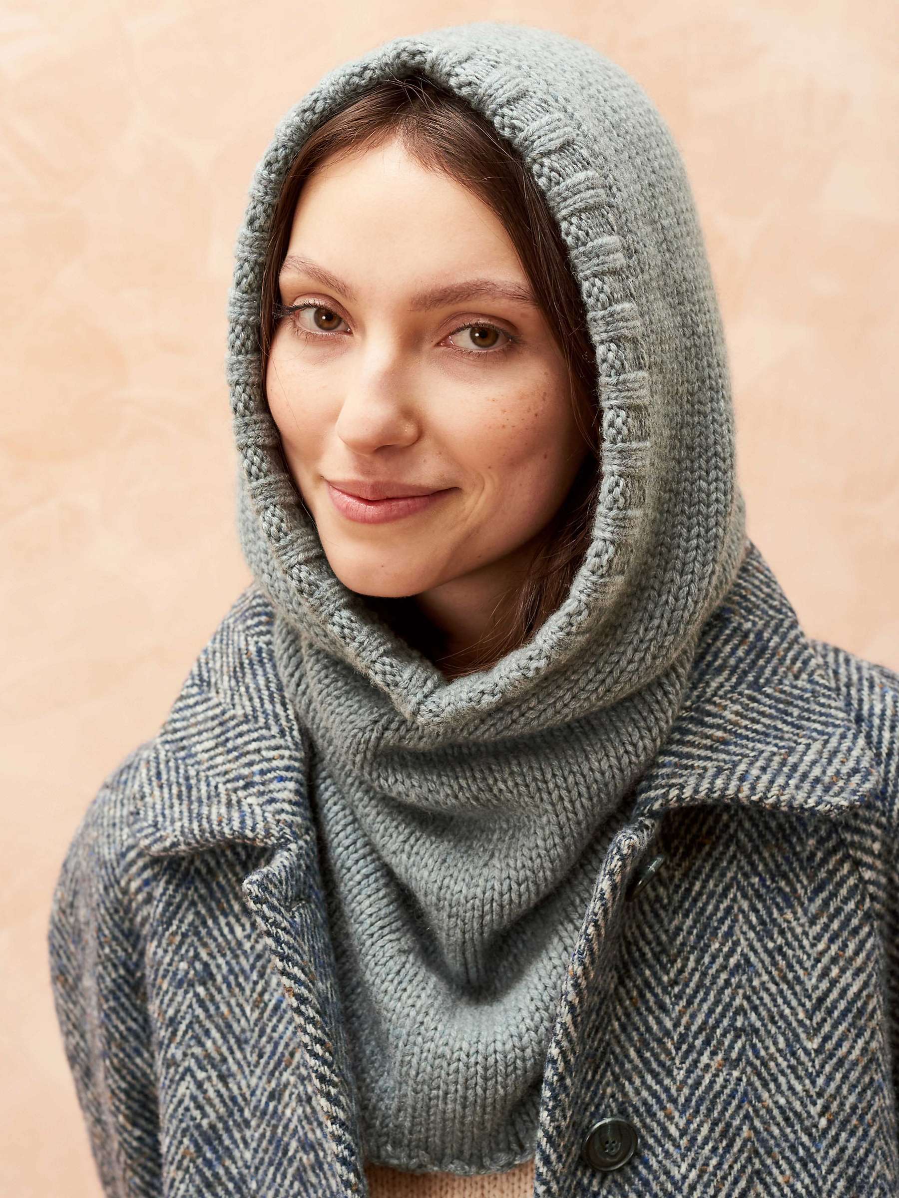 Buy Brora Cashmere Luxe Knit Hooded Snood Online at johnlewis.com