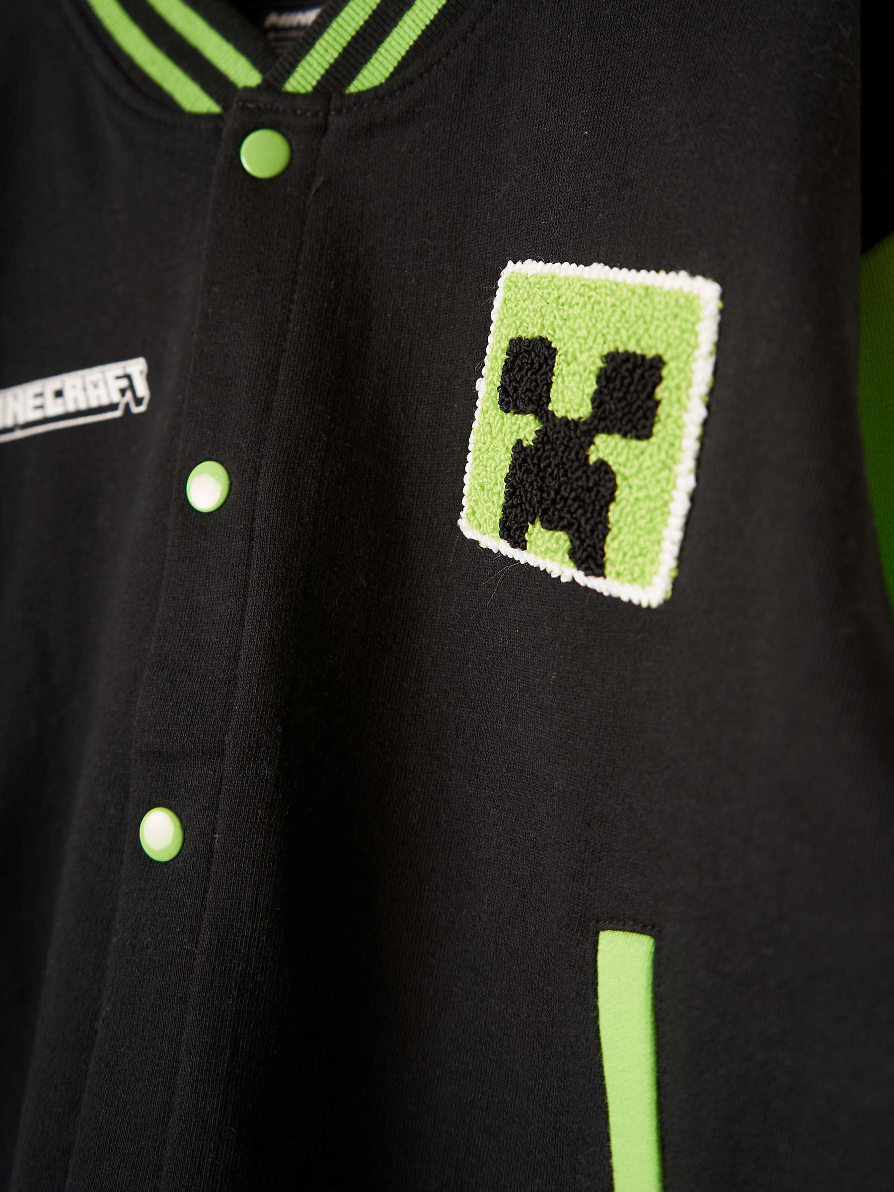 Buy Angel & Rocket Kids' Minecraft Bomber Jacket, Black/Green Online at johnlewis.com