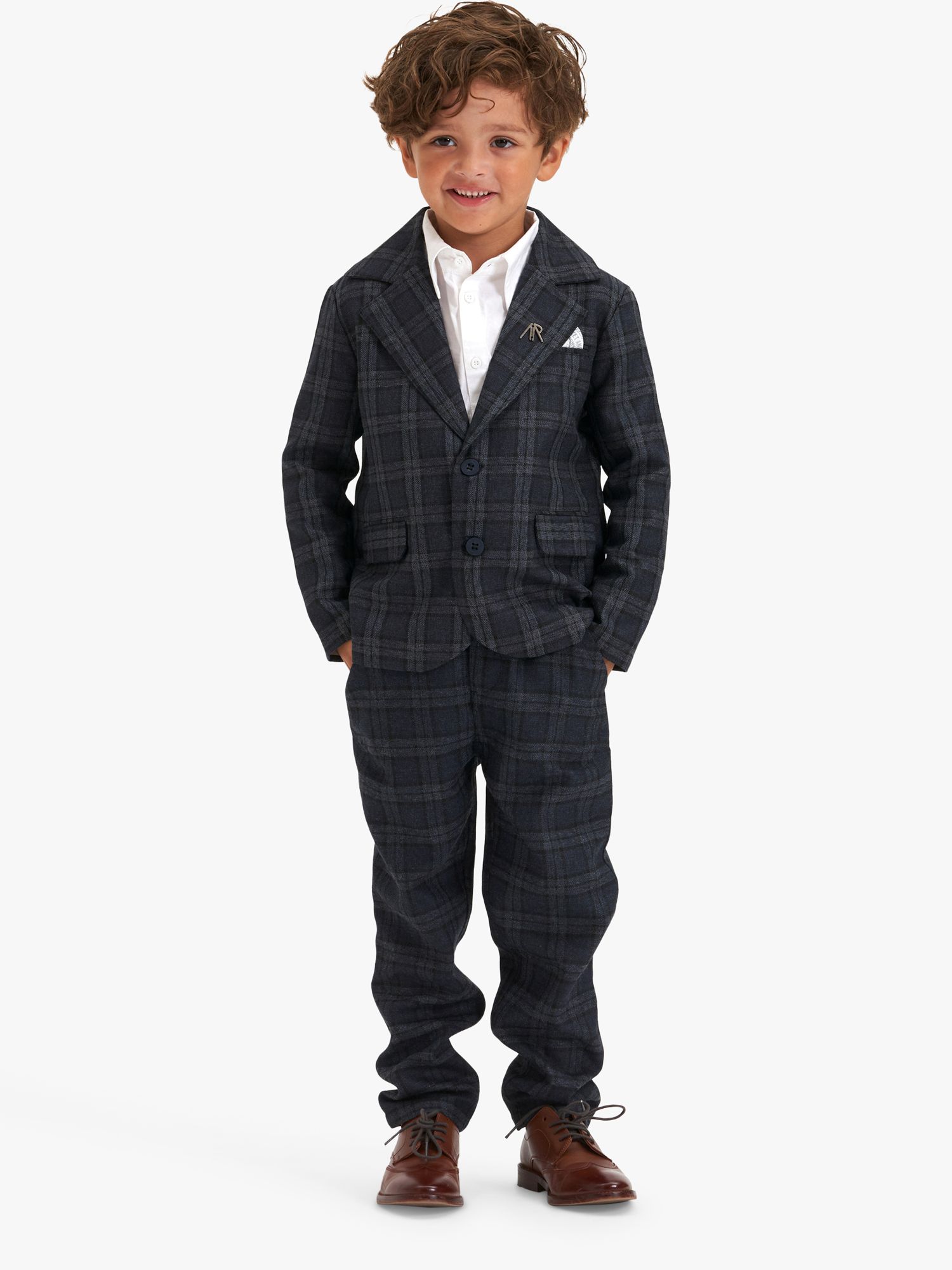 Buy Angel & Rocket Kids' Jameson Check Blazer Suit Jacket, Grey Online at johnlewis.com