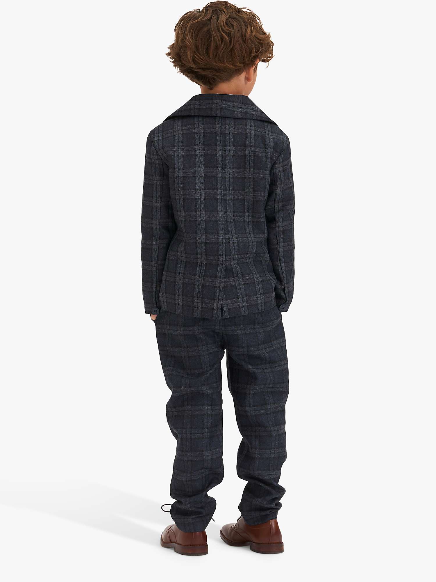 Buy Angel & Rocket Kids' Jameson Check Suit Trousers, Grey Online at johnlewis.com