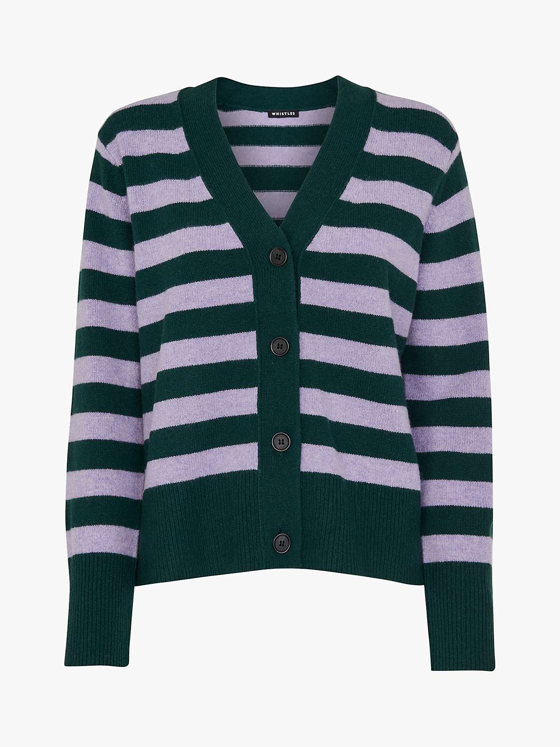 Buy Whistles Stripe Wool Cardigan, Purple/Multi Online at johnlewis.com