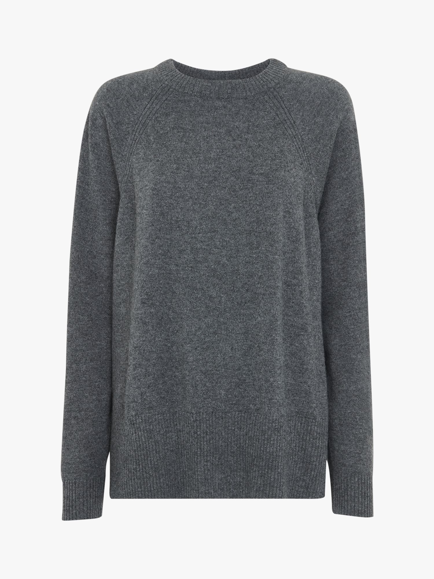 Whistles Ultimate Cashmere Jumper, Grey, XS