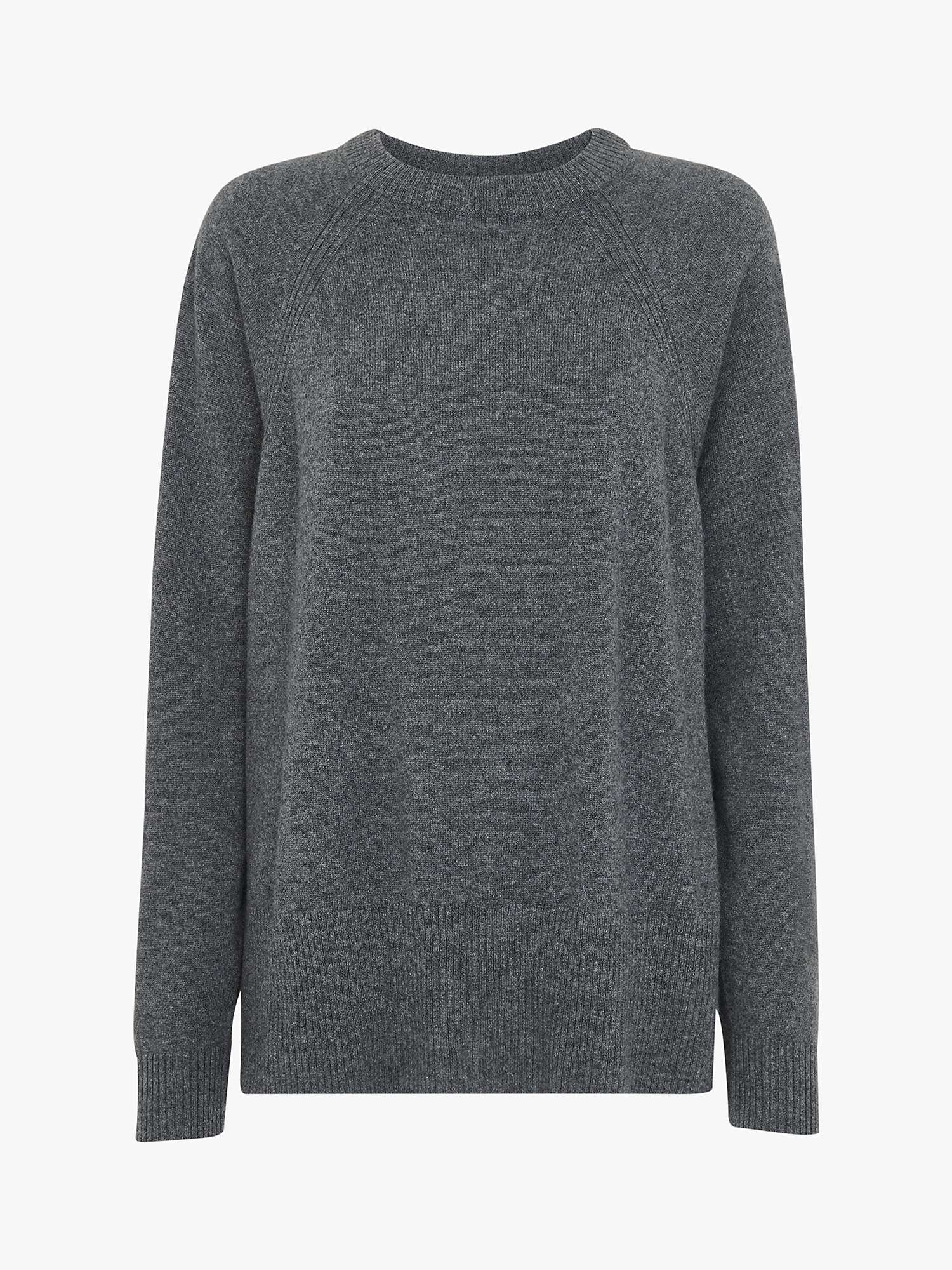 Whistles Ultimate Cashmere Jumper, Grey at John Lewis & Partners