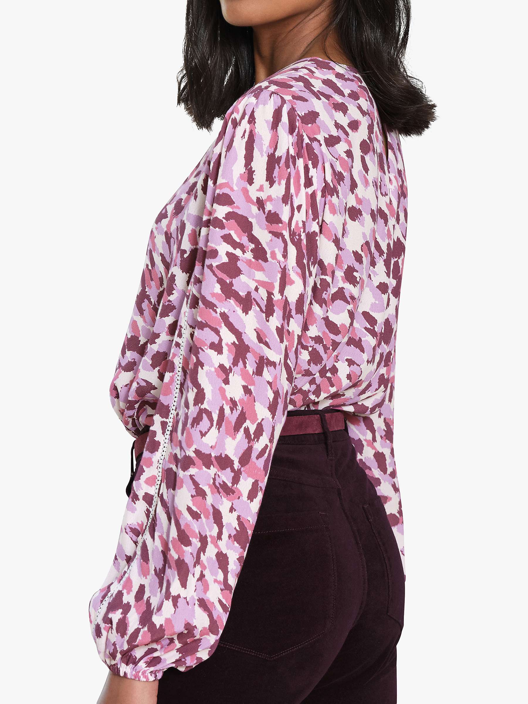 Buy Pure Collection Brush Stroke Print Top, Pink/Multi Online at johnlewis.com